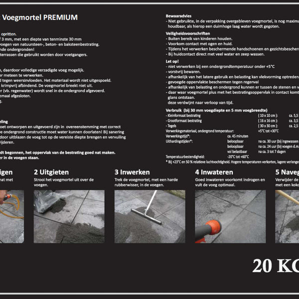 Excluton - King-Fix voegmiddel premium ( 20kg per emmer) - Grijs