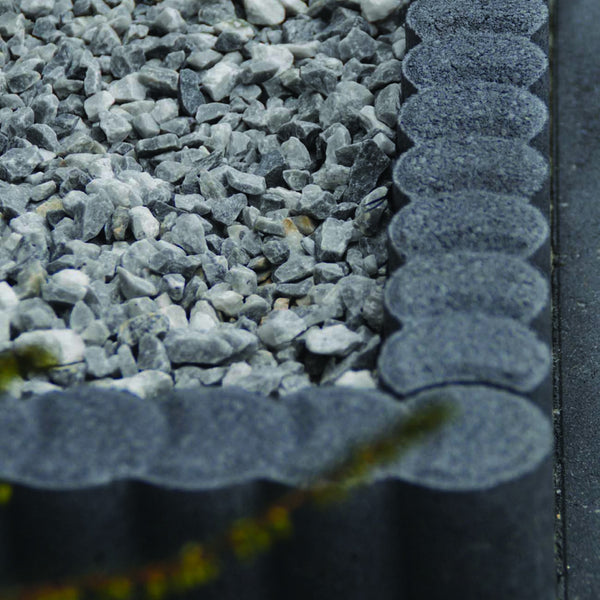 Excluton - Mini Rondobandpalissade - 6x25x50 cm - Zwart