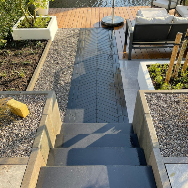 Excluton - Traptrede - 18x40x100 cm - Antraciet