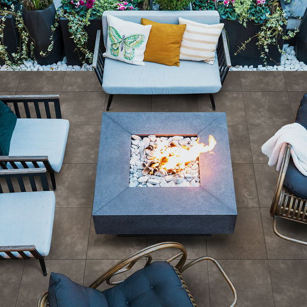 Excluton - Kera Twice 60x60x4,8 cm - Fiammato Antracite Decor