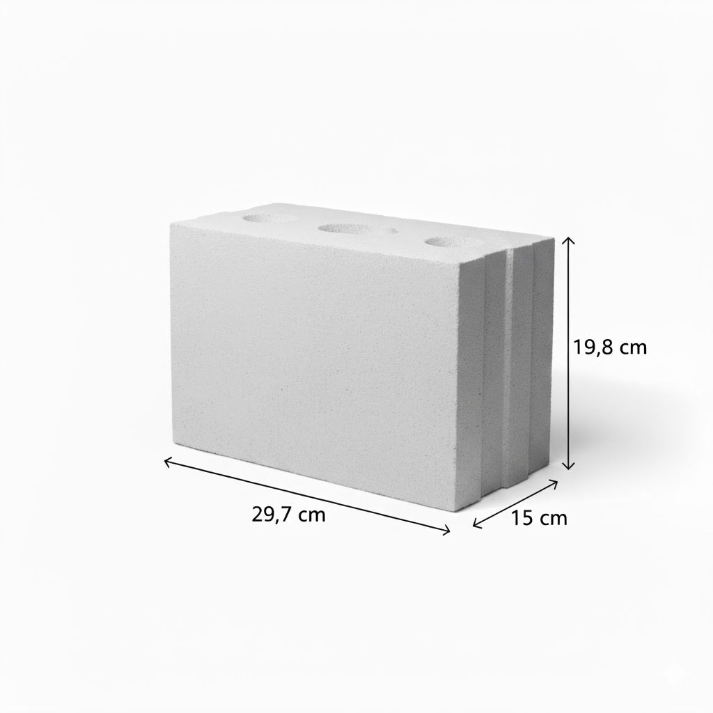 Kalkzandsteen lijmblok 29,7x15x19,8cm CS20
