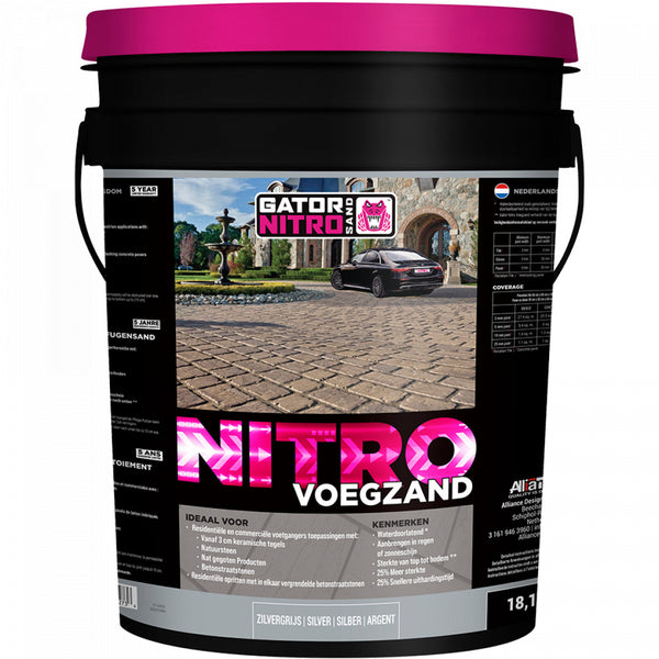 Excluton - Gator Nitro Sand Zilvergrijs 18,14 kg per Emmer