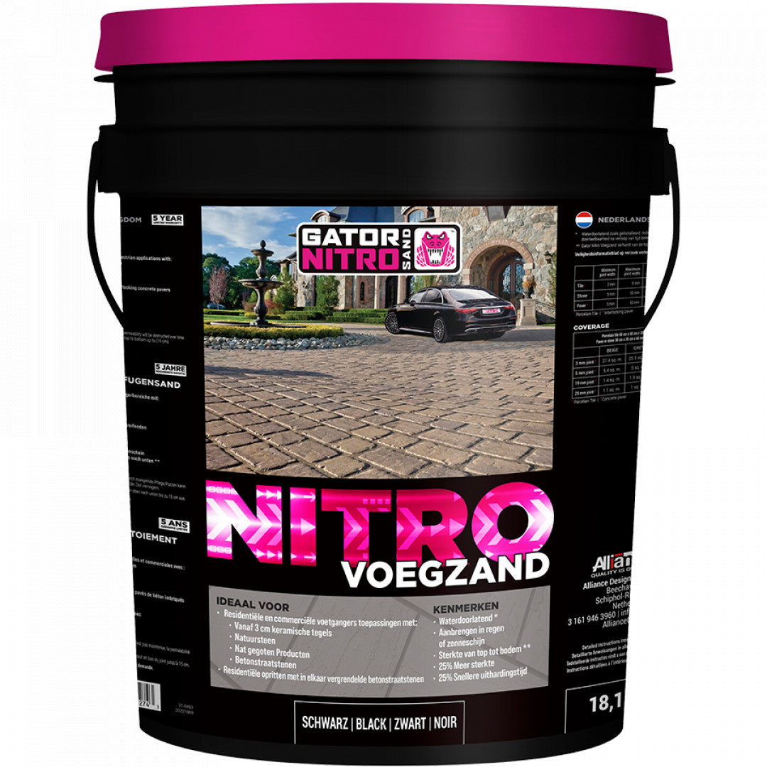 Excluton - Gator Nitro Sand Zwart 18,14 kg per Emmer