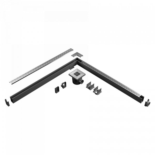 Excluton - Ultra Drain Blackline Straight Rooster L-Hoek