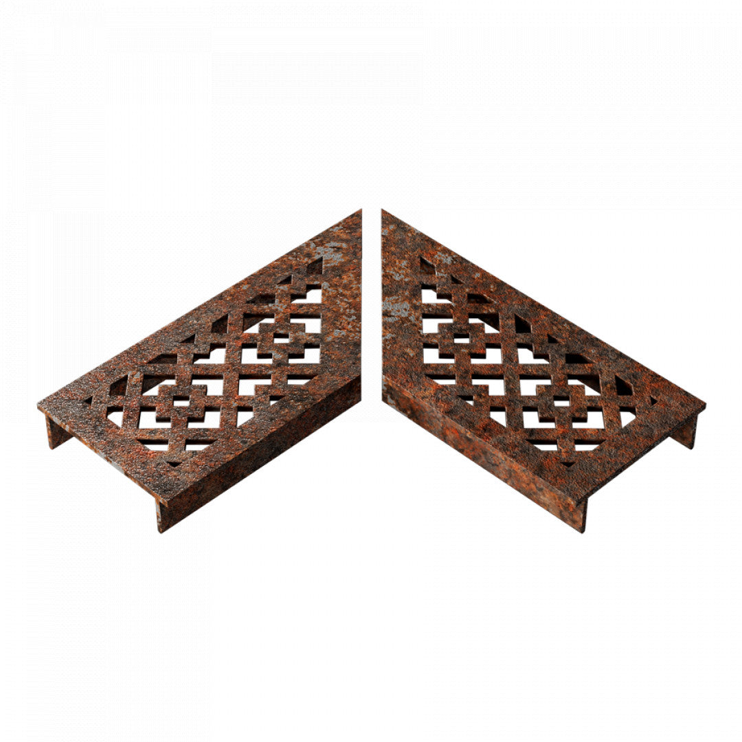 Excluton - Ultra Drain Cortenline Disegno Rooster L-Hoek