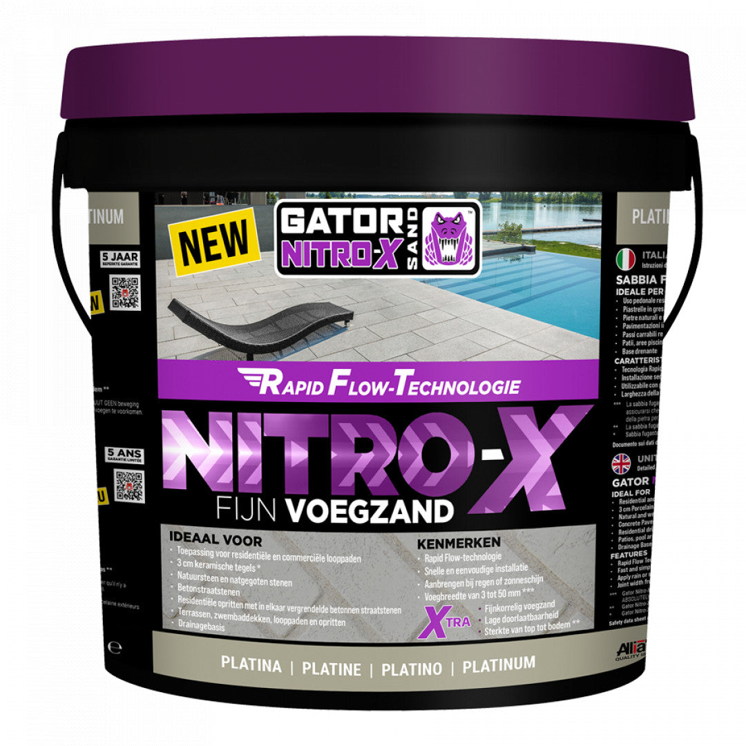 Excluton - Gator Nitro X fijn Platina Voegmortel 12,5 kg Emmer