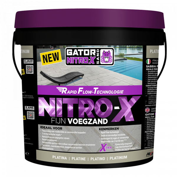 Excluton - Gator Nitro X fijn Platina Voegmortel 12,5 kg Emmer